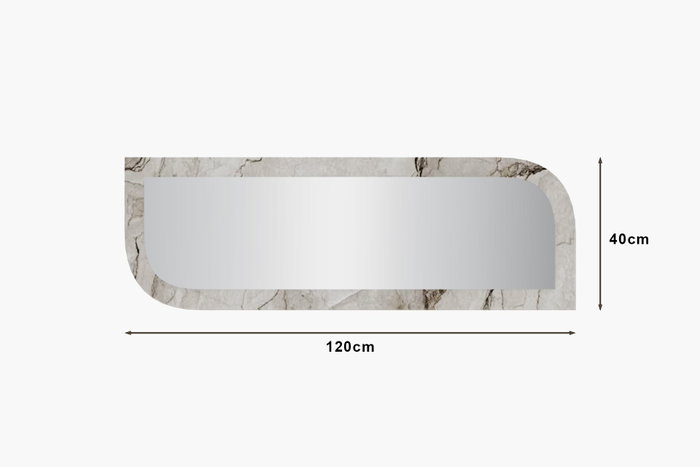 Hanah Home Espejo flotal-e 40x120x2.2 cm Éfeso y Mármol MDF Montaje Pared Ecológico